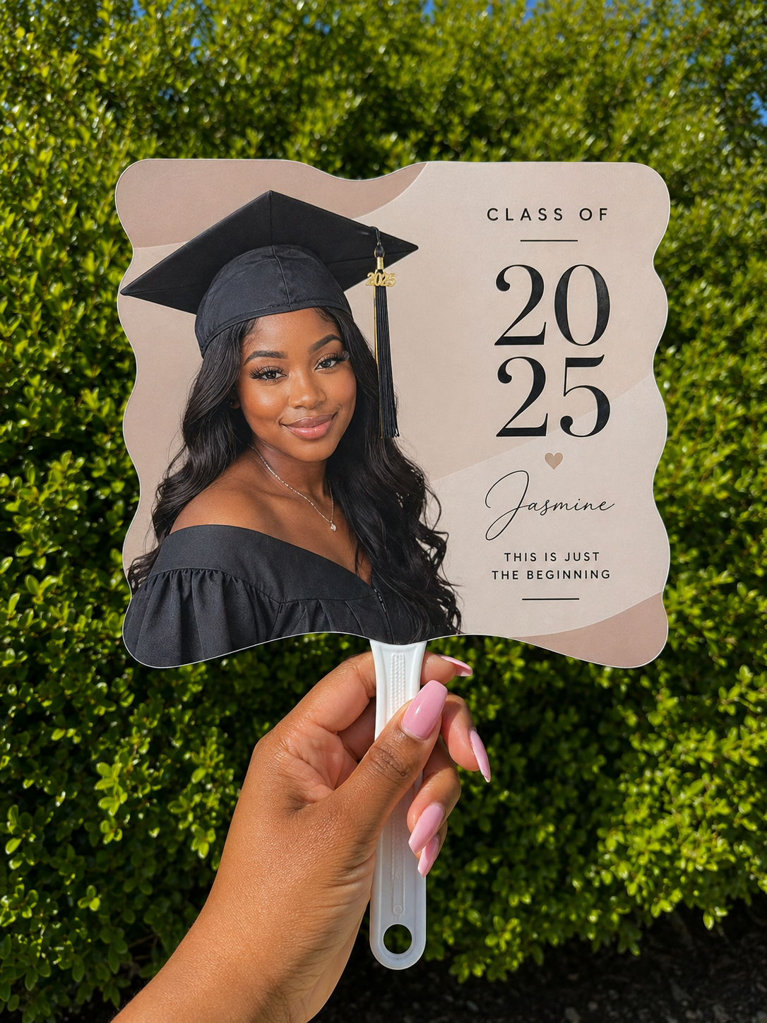 Custom Graduation Handheld Fan | Personalized Photo Grad Fan | Class of 2026 Keepsake
