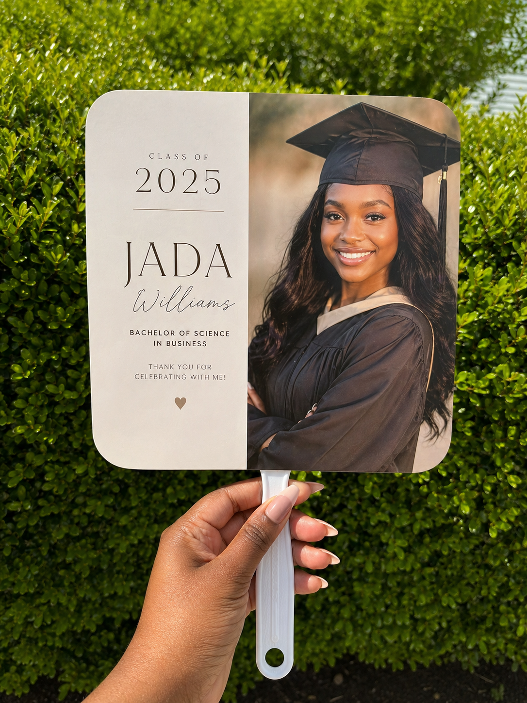 Custom Graduation Handheld Fan | Personalized Photo Grad Fan | Class of 2026 Keepsake