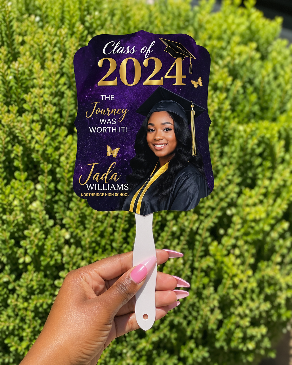 Custom Graduation Handheld Fan | Personalized Photo Grad Fan | Class of 2026 Keepsake