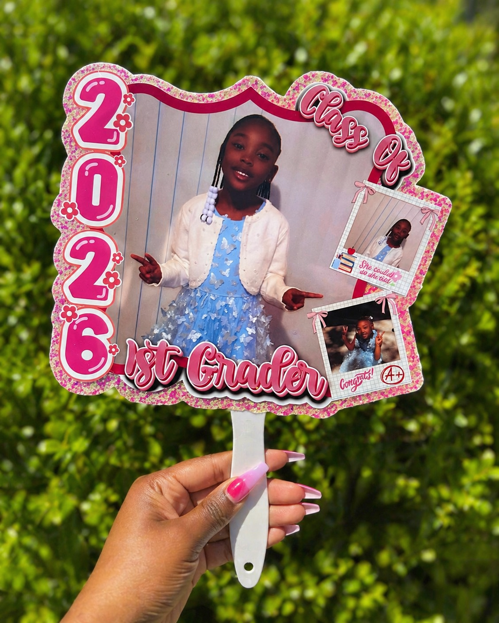 Custom Graduation Handheld Fan | Personalized Photo Grad Fan | Class of 2026 Keepsake