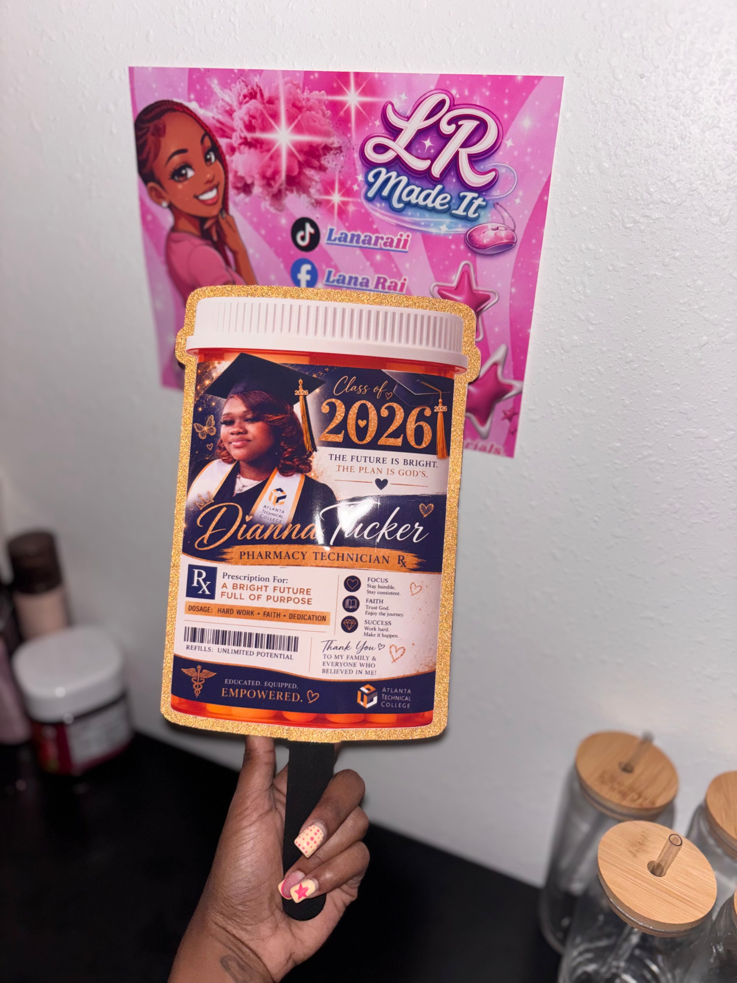 Custom Event Handheld Fan | Personalized Photo Grad Fan | Class of 2026 Keepsake