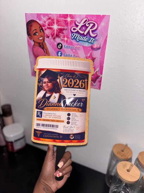 Custom Event Handheld Fan | Personalized Photo Grad Fan | Class of 2026 Keepsake