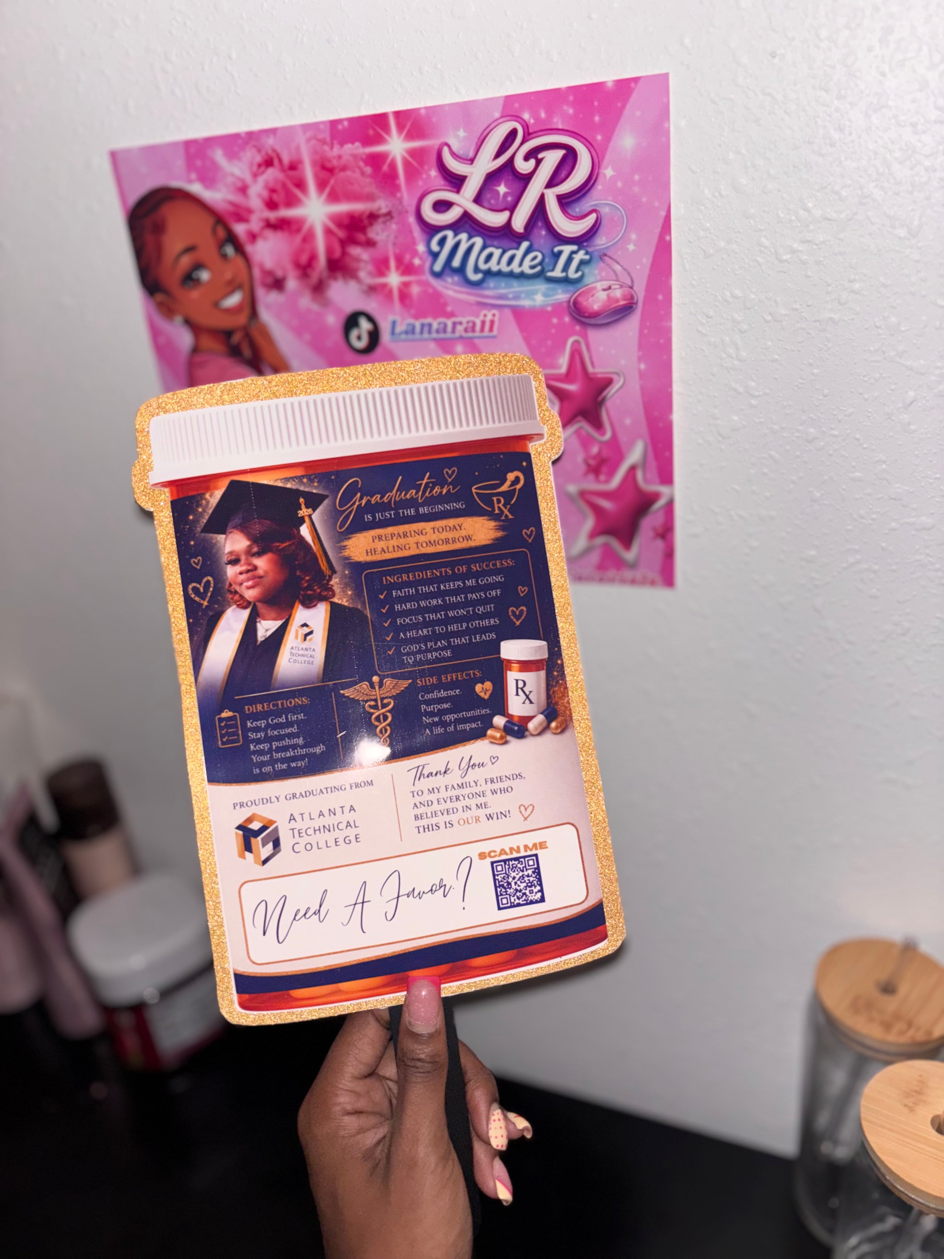 Custom Event Handheld Fan | Personalized Photo Grad Fan | Class of 2026 Keepsake